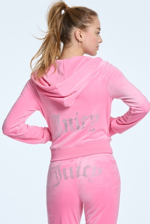 Hot Hot Juicy Couture OG Big Bling Velour Hoodie | 596472-VHX